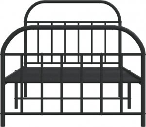 vidaXL vidaXL Metalowa rama łóżka z wezgłowiem i zanóżkiem, czarna, 100x200cm 6