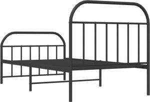vidaXL vidaXL Metalowa rama łóżka z wezgłowiem i zanóżkiem, czarna, 100x200cm 8