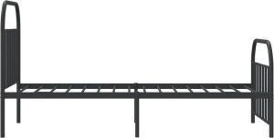 vidaXL vidaXL Metalowa rama łóżka z wezgłowiem i zanóżkiem, czarna, 107x203cm 7