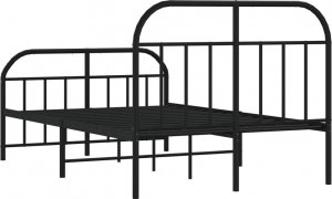 vidaXL vidaXL Metalowa rama łóżka z wezgłowiem i zanóżkiem, czarna, 120x190cm 8