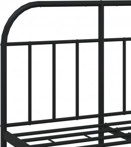 vidaXL vidaXL Metalowa rama łóżka z wezgłowiem i zanóżkiem, czarna, 120x190cm 9