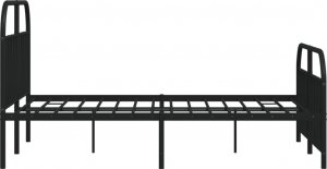 vidaXL vidaXL Metalowa rama łóżka z wezgłowiem i zanóżkiem, czarna, 140x190cm 7
