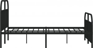 vidaXL vidaXL Metalowa rama łóżka z wezgłowiem i zanóżkiem, czarna, 140x200cm 7