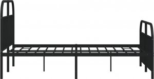 vidaXL vidaXL Metalowa rama łóżka z wezgłowiem i zanóżkiem, czarna, 150x200cm 7