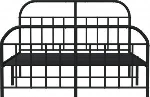 vidaXL vidaXL Metalowa rama łóżka z wezgłowiem i zanóżkiem, czarna, 180x200cm 6