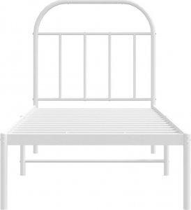 vidaXL vidaXL Metalowa rama łóżka z wezgłowiem, biała, 75x190 cm 6