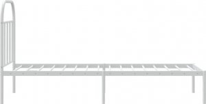 vidaXL vidaXL Metalowa rama łóżka z wezgłowiem, biała, 75x190 cm 7