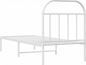 vidaXL vidaXL Metalowa rama łóżka z wezgłowiem, biała, 75x190 cm 8
