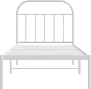 vidaXL vidaXL Metalowa rama łóżka z wezgłowiem, biała, 90x190 cm 6
