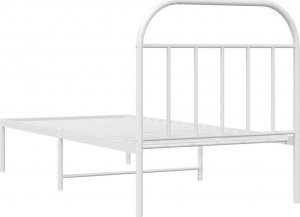 vidaXL vidaXL Metalowa rama łóżka z wezgłowiem, biała, 90x190 cm 8