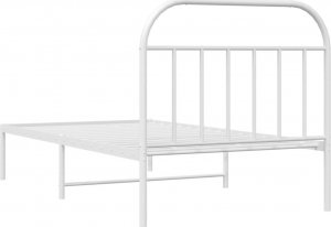 vidaXL vidaXL Metalowa rama łóżka z wezgłowiem, biała, 100x200 cm 8
