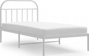 vidaXL vidaXL Metalowa rama łóżka z wezgłowiem, biała, 107x203 cm 2