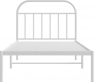 vidaXL vidaXL Metalowa rama łóżka z wezgłowiem, biała, 107x203 cm 6