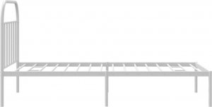 vidaXL vidaXL Metalowa rama łóżka z wezgłowiem, biała, 107x203 cm 7