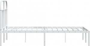 vidaXL vidaXL Metalowa rama łóżka z wezgłowiem, biała, 120x200 cm 7