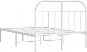 vidaXL vidaXL Metalowa rama łóżka z wezgłowiem, biała, 120x200 cm 8