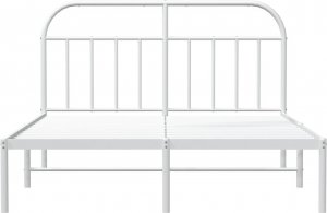 vidaXL vidaXL Metalowa rama łóżka z wezgłowiem biała, 140x200 cm 6