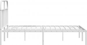 vidaXL vidaXL Metalowa rama łóżka z wezgłowiem biała, 140x200 cm 7