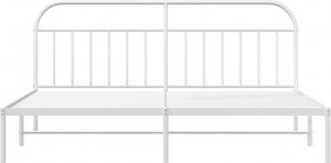 vidaXL vidaXL Metalowa rama łóżka z wezgłowiem, biała, 200x200 cm 6