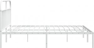 vidaXL vidaXL Metalowa rama łóżka z wezgłowiem, biała, 200x200 cm 7