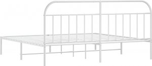 vidaXL vidaXL Metalowa rama łóżka z wezgłowiem, biała, 200x200 cm 8