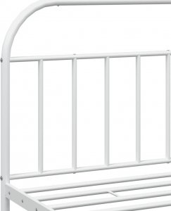 vidaXL vidaXL Metalowa rama łóżka z wezgłowiem, biała, 200x200 cm 9