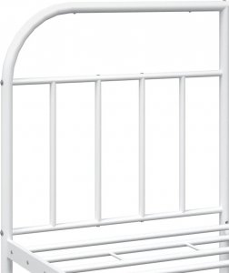 vidaXL vidaXL Metalowa rama łóżka z wezgłowiem i zanóżkiem, biała, 135x190 cm 9