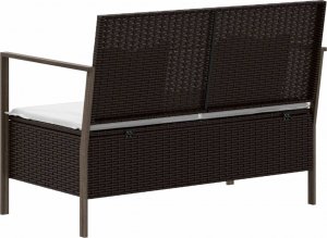 vidaXL 2-osobowa ławka ogrodowa z poduszkami, brązowa, polirattan 5