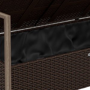 vidaXL 2-osobowa ławka ogrodowa z poduszkami, brązowa, polirattan 7