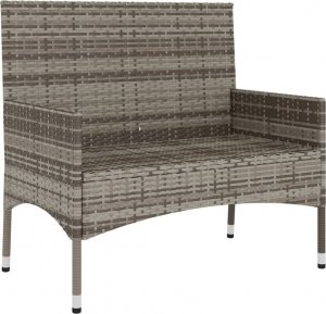 vidaXL vidaXL 2-osobowa ławka ogrodowa z poduszkami, szara, polirattan 4