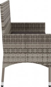 vidaXL vidaXL 2-osobowa ławka ogrodowa z poduszkami, szara, polirattan 5