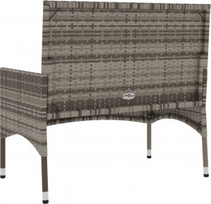 vidaXL vidaXL 2-osobowa ławka ogrodowa z poduszkami, szara, polirattan 6