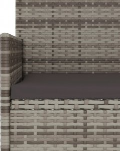 vidaXL vidaXL 2-osobowa ławka ogrodowa z poduszkami, szara, polirattan 7