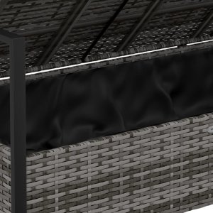 vidaXL 2-osobowa ławka ogrodowa z poduszkami, szara, polirattan 7