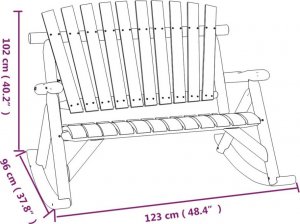 vidaXL vidaXL 2-osobowa ławka ogrodowa, bujana, 123x96x102 cm, świerkowa 6