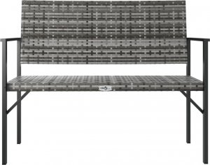 vidaXL vidaXL 2-osobowa ławka ogrodowa, szara, polirattan 3