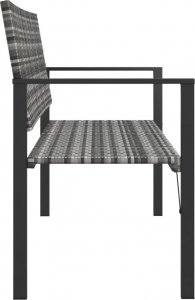 vidaXL vidaXL 2-osobowa ławka ogrodowa, szara, polirattan 4