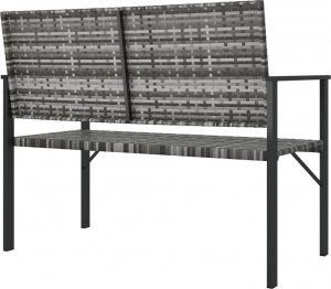 vidaXL vidaXL 2-osobowa ławka ogrodowa, szara, polirattan 5
