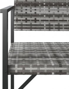 vidaXL vidaXL 2-osobowa ławka ogrodowa, szara, polirattan 6