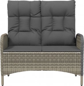 vidaXL vidaXL Rozkładana ławka ogrodowa, poduszki, 107 cm, rattan PE, szara 3