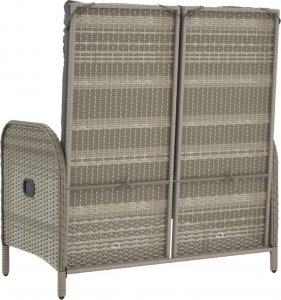 vidaXL vidaXL Rozkładana ławka ogrodowa, poduszki, 107 cm, rattan PE, szara 5