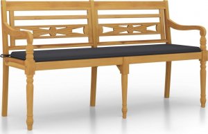 vidaXL vidaXL Ławka Batavia z antracytowy poduszką,150 cm, lite drewno tekowe 2