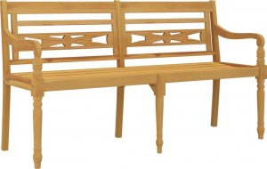 vidaXL vidaXL Ławka Batavia z antracytowy poduszką,150 cm, lite drewno tekowe 4