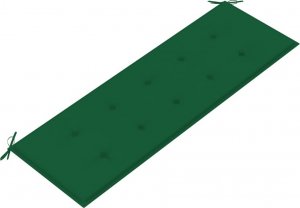 vidaXL Ławka Batavia z zielona poduszką, 150 cm, lite drewno tekowe 5