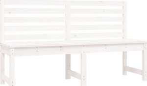 vidaXL Ławka ogrodowa, biała, 157,5 cm, lite drewno sosnowe 2