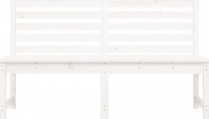 vidaXL Ławka ogrodowa, biała, 157,5 cm, lite drewno sosnowe 4