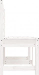 vidaXL Ławka ogrodowa, biała, 157,5 cm, lite drewno sosnowe 5