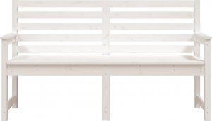 vidaXL Ławka ogrodowa, biała, 159,5x48x91,5 cm, lite drewno sosnowe 4