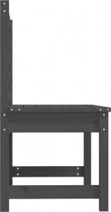 vidaXL vidaXL Ławka ogrodowa, szara, 109 cm, lite drewno sosnowe 5