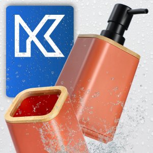 Kadax Zestaw Łazienkowy Komplet Wc Różowy Dozownik Kubek 7